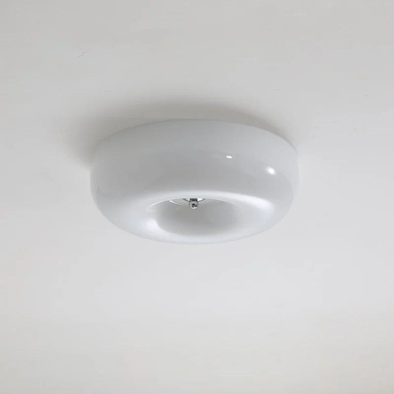 Plafondlamp Glas LED Metaal Wit Woonkamer Slaapkamer Hal Ronde Glazen Plafonnière Moderne Ceiling Light | Sansoti