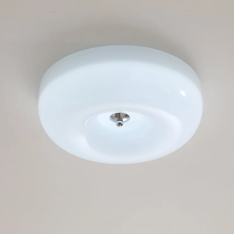 Plafondlamp Glas LED Metaal Wit Woonkamer Slaapkamer Hal Ronde Glazen Plafonnière Moderne Ceiling Light | Sansoti