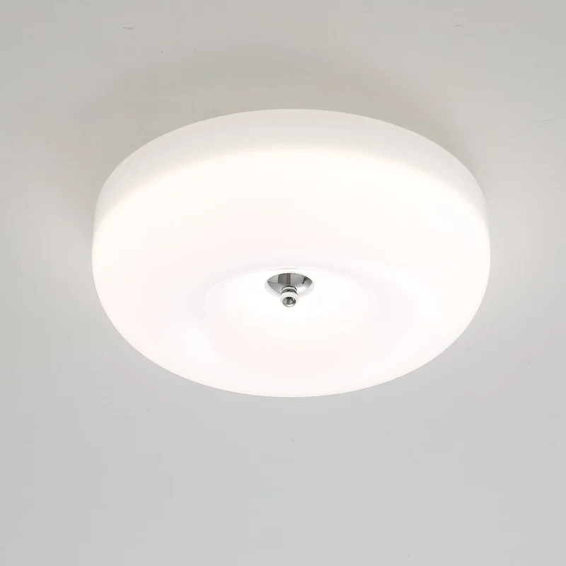 Plafondlamp Glas LED Metaal Wit Woonkamer Slaapkamer Hal Ronde Glazen Plafonnière Moderne Ceiling Light | Sansoti