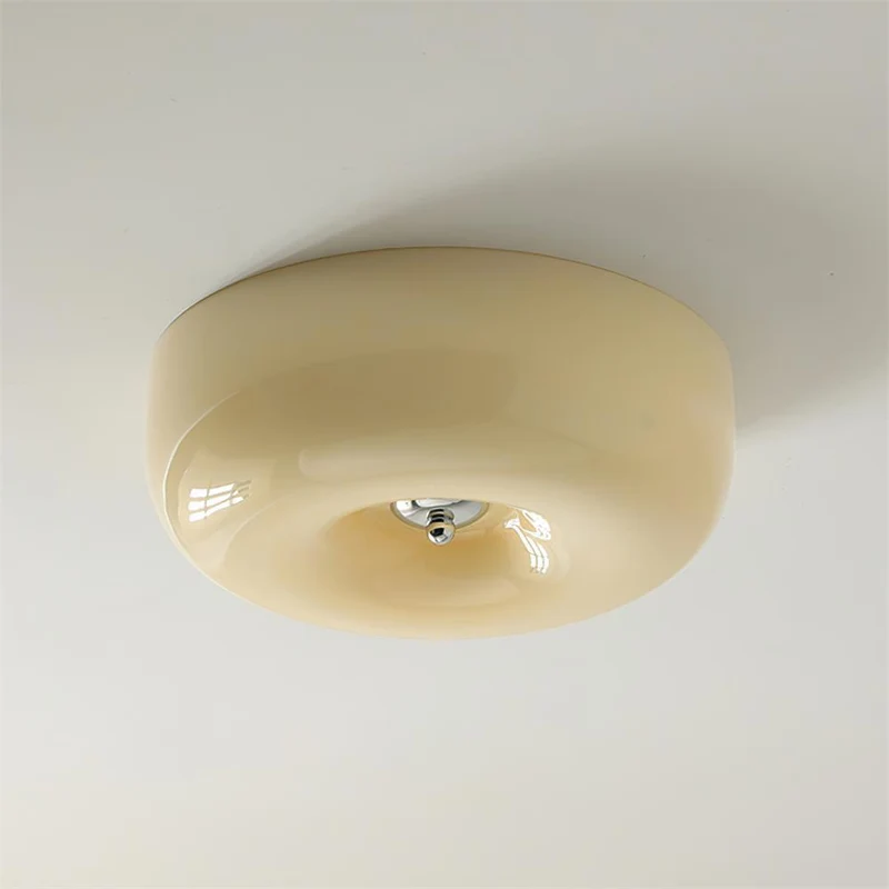 Plafondlamp Glas LED Metaal Wit Woonkamer Slaapkamer Hal Ronde Glazen Plafonnière Moderne Ceiling Light | Sansoti
