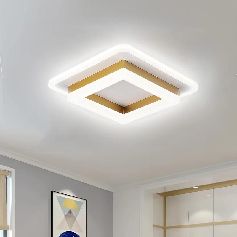 Vierkante LED Plafondlamp 1920 Lumen Zwart Wit Slaapkamer Hal Woonkamer Moderne Plafonnière Geometrisch Design Verlichting Binnen | Sansoti