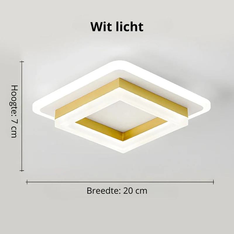 Vierkante LED Plafondlamp 1920 Lumen Zwart Wit Slaapkamer Hal Woonkamer Moderne Plafonnière Geometrisch Design Verlichting Binnen | Sansoti