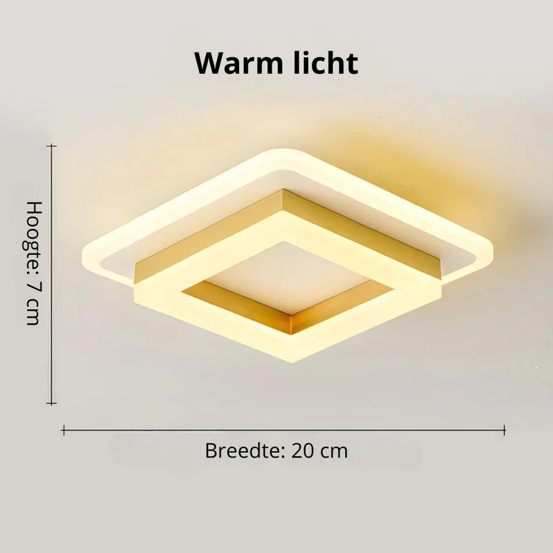 Vierkante LED Plafondlamp 1920 Lumen Zwart Wit Slaapkamer Hal Woonkamer Moderne Plafonnière Geometrisch Design Verlichting Binnen | Sansoti