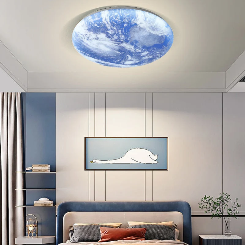LED Plafondlamp Maanontwerp Hout Acryl Rond 26-48cm Slaapkamer Woonkamer Plafondlamp Maanlamp LED Verlichting Modern Interieur | Sansoti