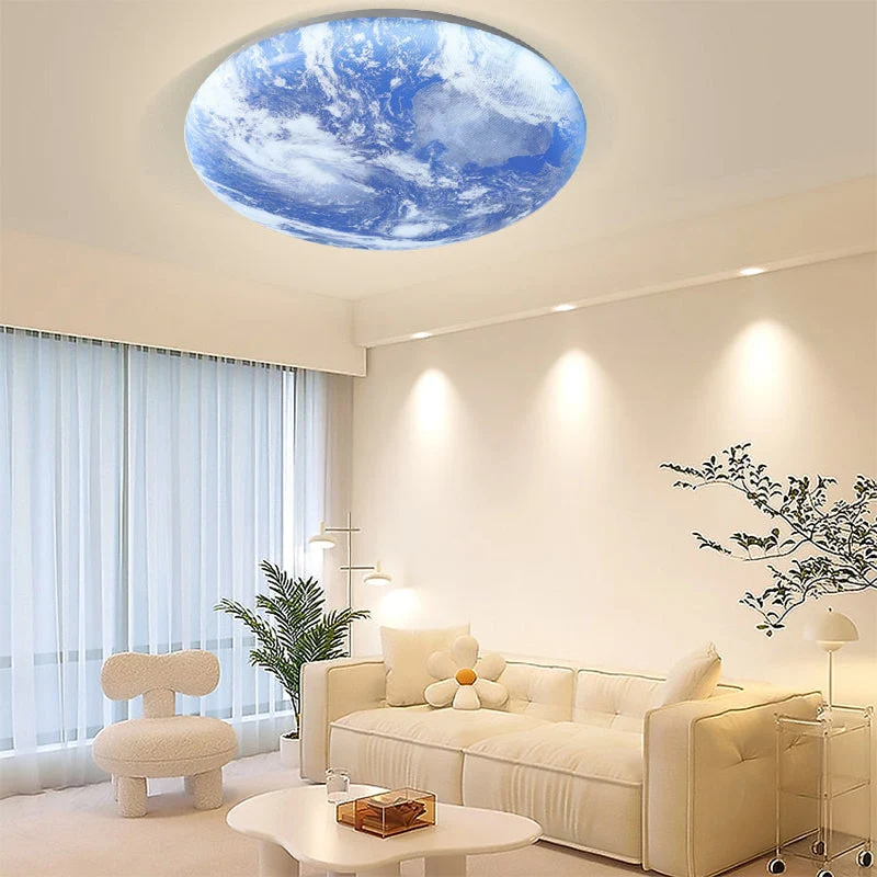 LED Plafondlamp Maanontwerp Hout Acryl Rond 26-48cm Slaapkamer Woonkamer Plafondlamp Maanlamp LED Verlichting Modern Interieur | Sansoti