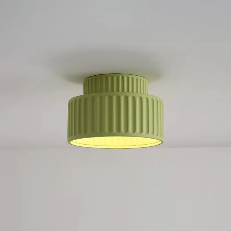 Plafondlamp Geribbeld Resin E27 Wit Compact Modern Interieur Woonkamer Keuken Slaapkamer Retro Design Plafonnière | Sansoti