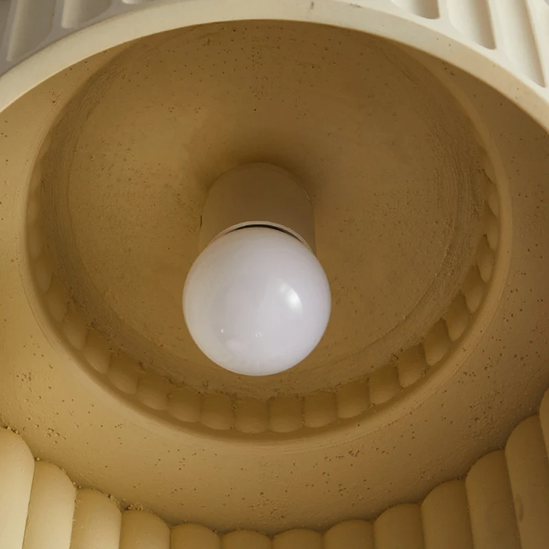 Plafondlamp Geribbeld Resin E27 Wit Compact Modern Interieur Woonkamer Keuken Slaapkamer Retro Design Plafonnière | Sansoti