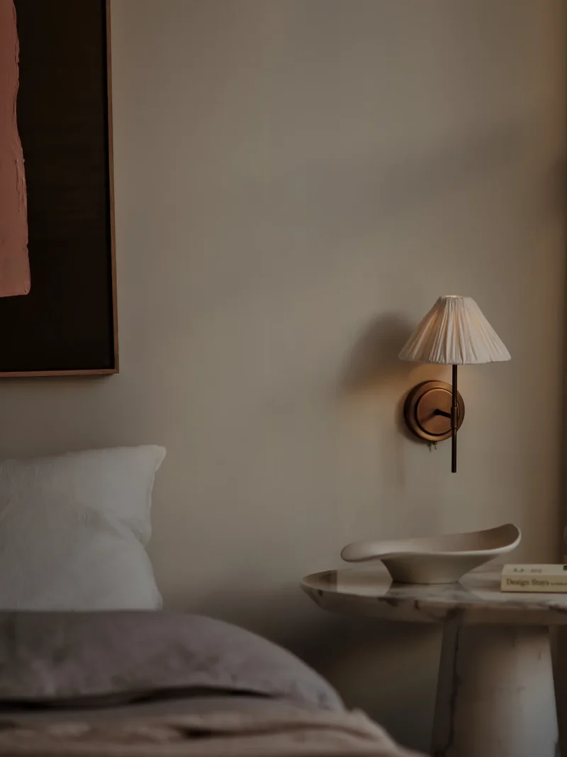 Wandlamp Linnen Bloem Design Messing G9 Wandlamp Slaapkamer Bedlamp | Sansoti