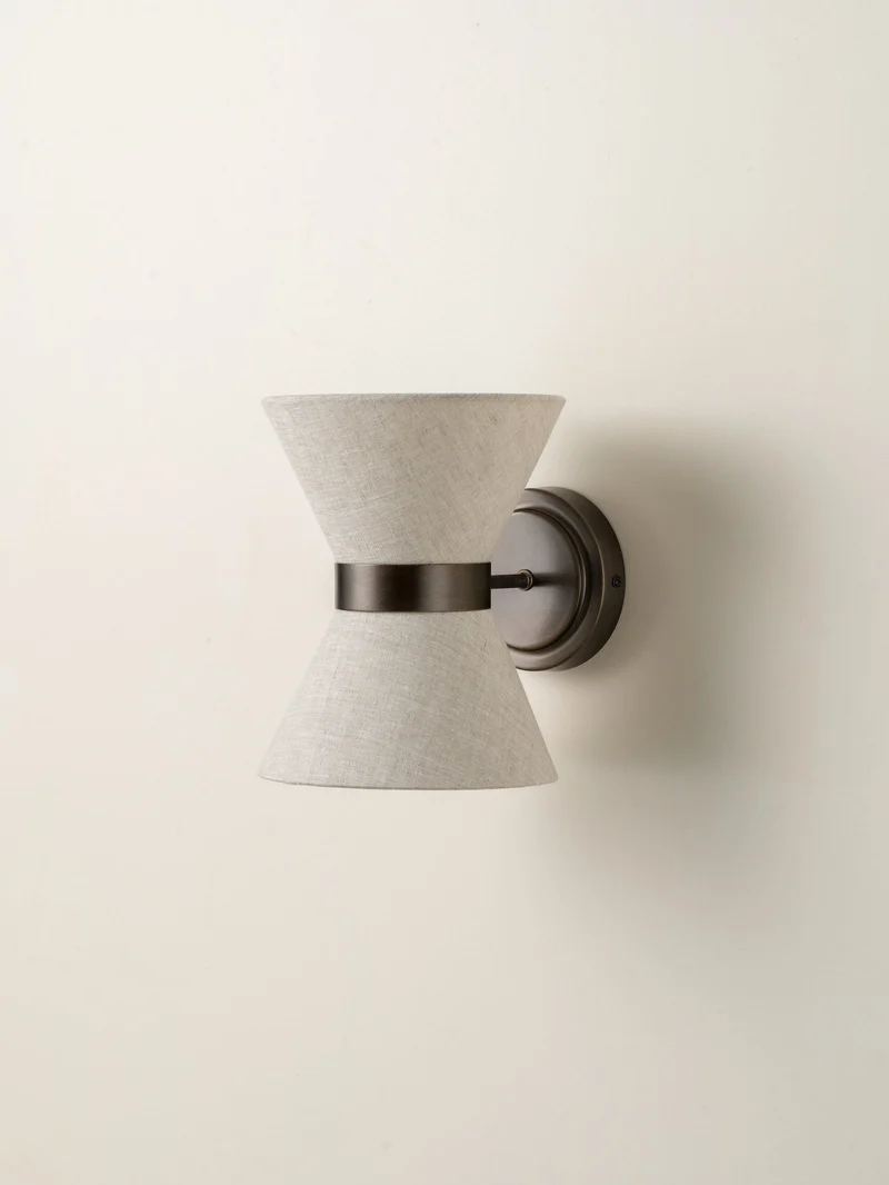 Wandlamp Linnen Design Brons Up Down G9 Wandverlichting Modern | Sansoti