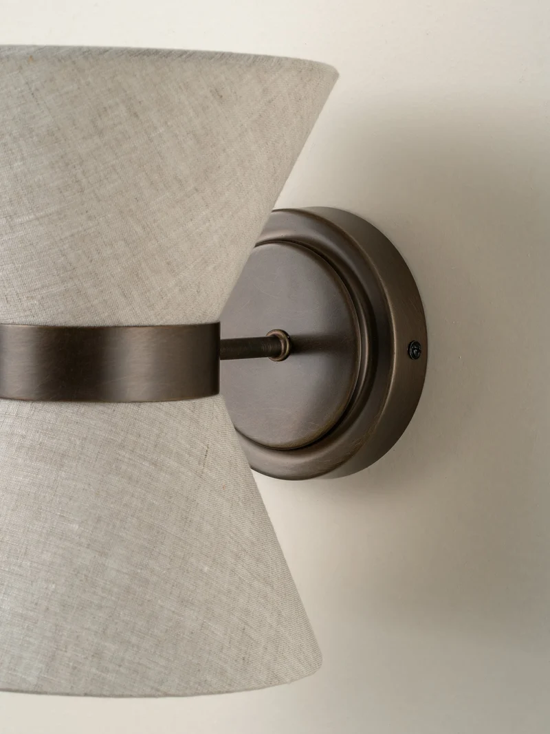 Wandlamp Linnen Design Brons Up Down G9 Wandverlichting Modern | Sansoti