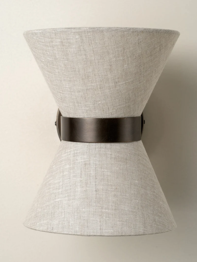 Wandlamp Linnen Design Brons Up Down G9 Wandverlichting Modern | Sansoti