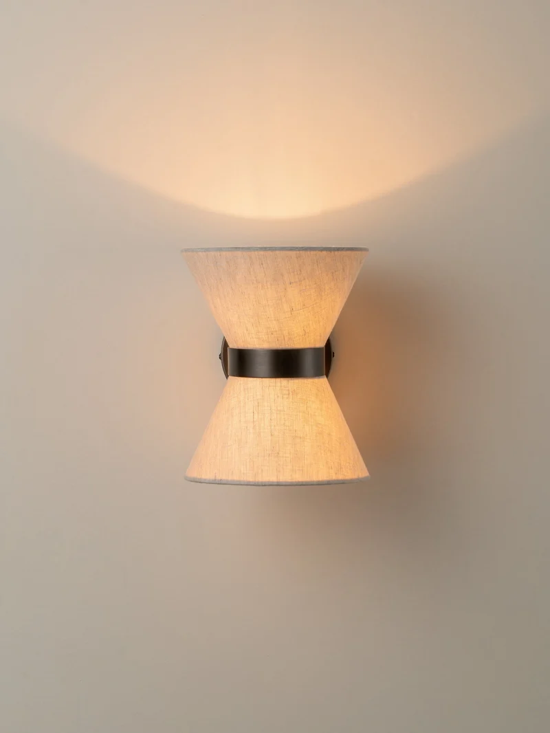 Wandlamp Linnen Design Brons Up Down G9 Wandverlichting Modern | Sansoti