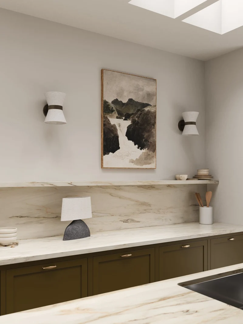 Wandlamp Linnen Design Brons Up Down G9 Wandverlichting Modern | Sansoti