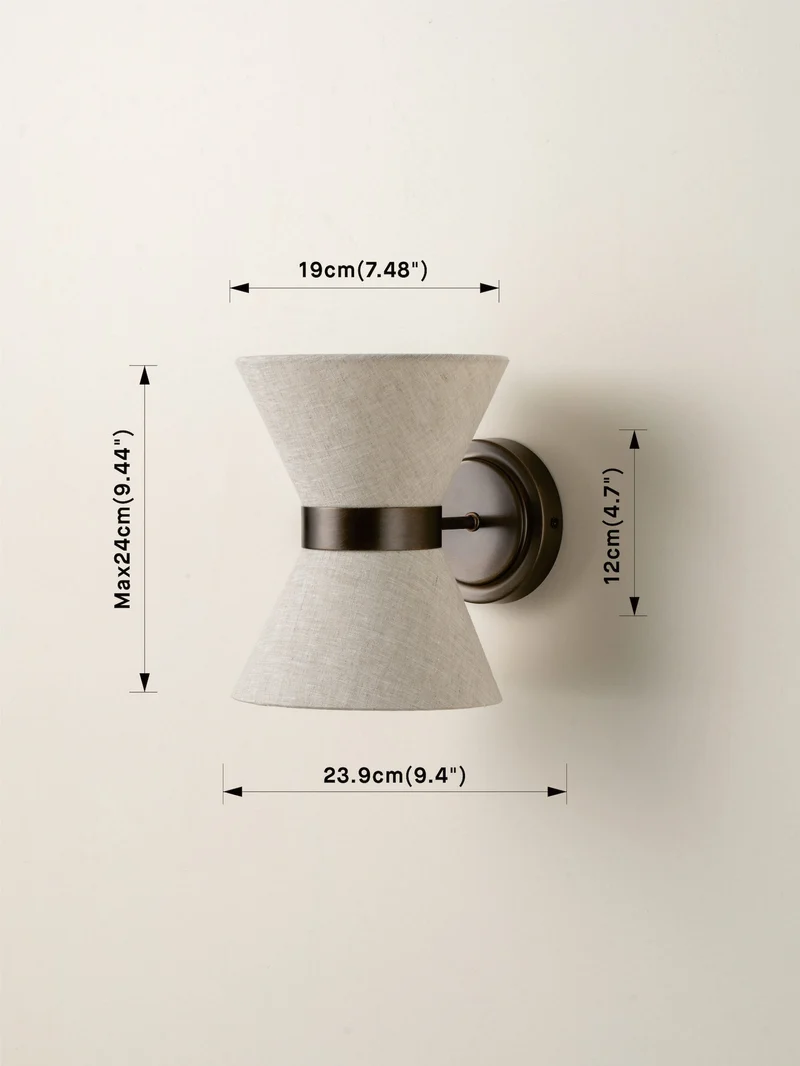 Wandlamp Linnen Design Brons Up Down G9 Wandverlichting Modern | Sansoti