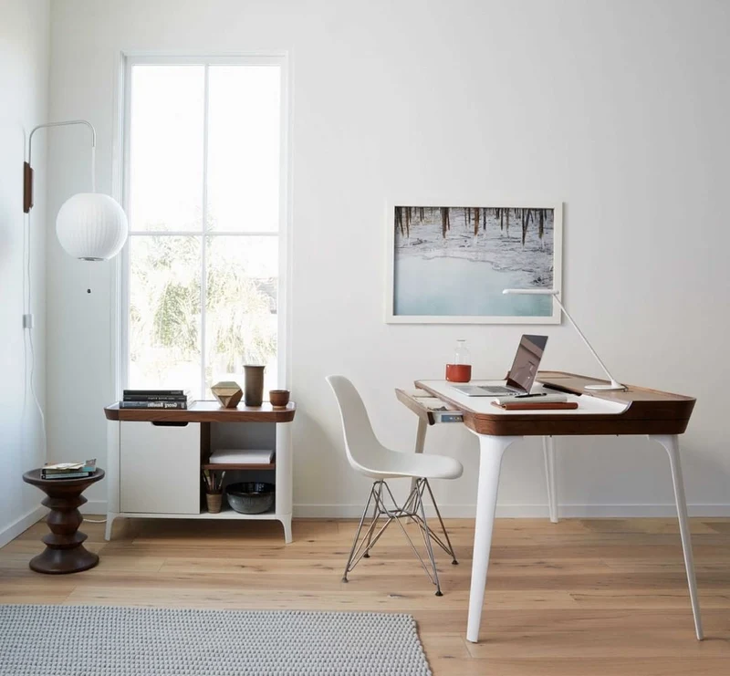 Wandlamp Zijden Kap Walnoot Metaal Wit Woonkamer Slaapkamer | Sansoti