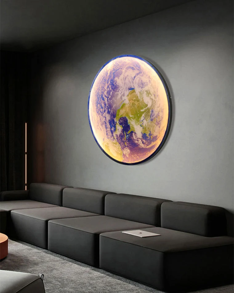 Wandlamp Maan Muurschildering LED Dimbaar Afstandsbediening Woonkamer Slaapkamer | Sansoti