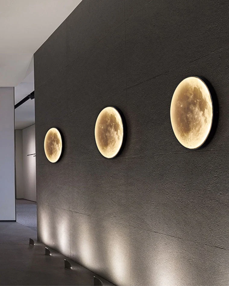 Wandlamp Maan Muurschildering LED Dimbaar Afstandsbediening Woonkamer Slaapkamer | Sansoti