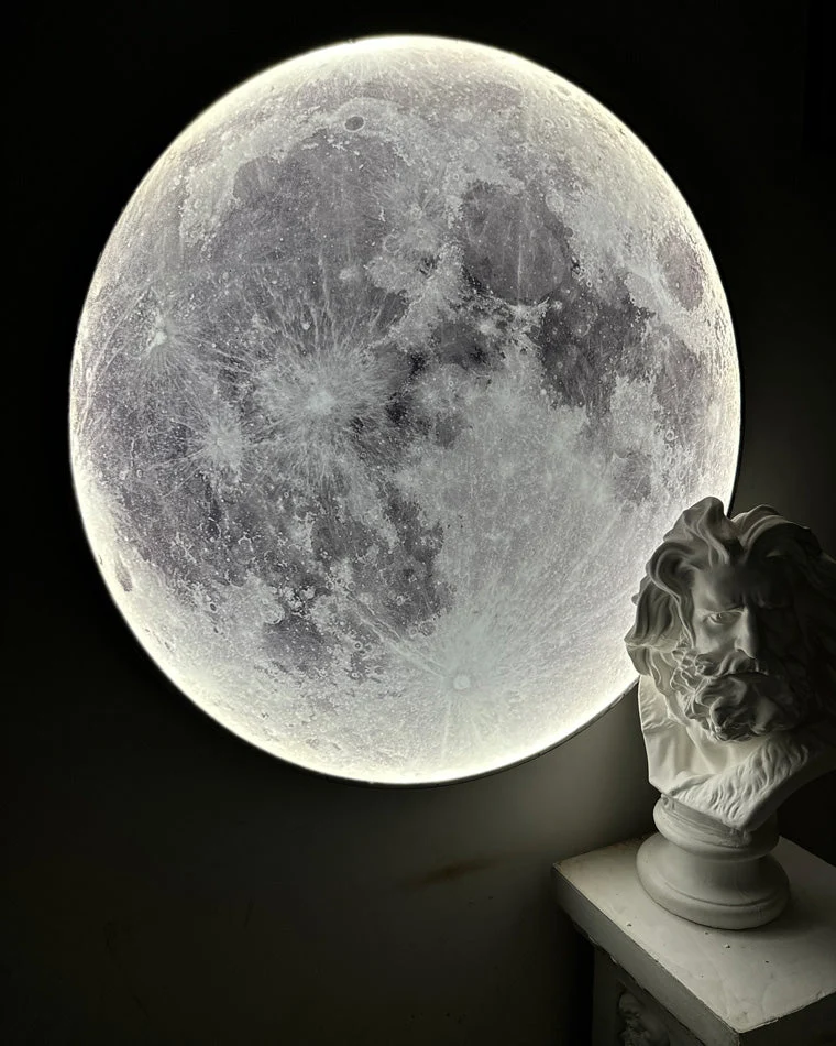 Wandlamp Maan Muurschildering LED Dimbaar Afstandsbediening Woonkamer Slaapkamer | Sansoti