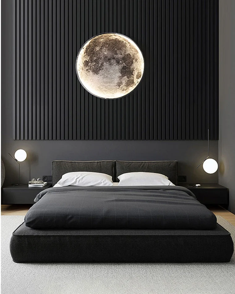 Wandlamp Maan Muurschildering LED Dimbaar Afstandsbediening Woonkamer Slaapkamer | Sansoti