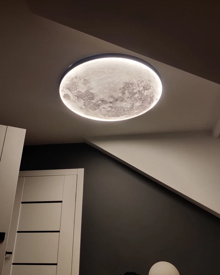 Wandlamp Maan Muurschildering LED Dimbaar Afstandsbediening Woonkamer Slaapkamer | Sansoti
