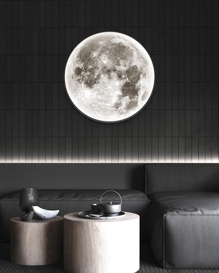 Wandlamp Maan Muurschildering LED Dimbaar Afstandsbediening Woonkamer Slaapkamer | Sansoti