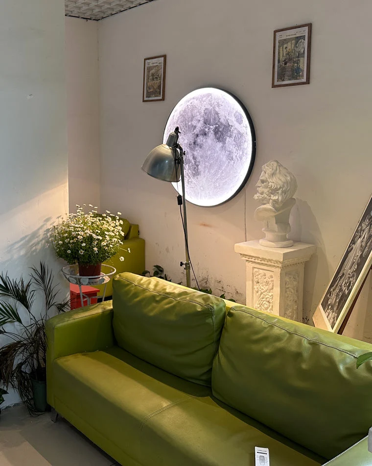 Wandlamp Maan Muurschildering LED Dimbaar Afstandsbediening Woonkamer Slaapkamer | Sansoti