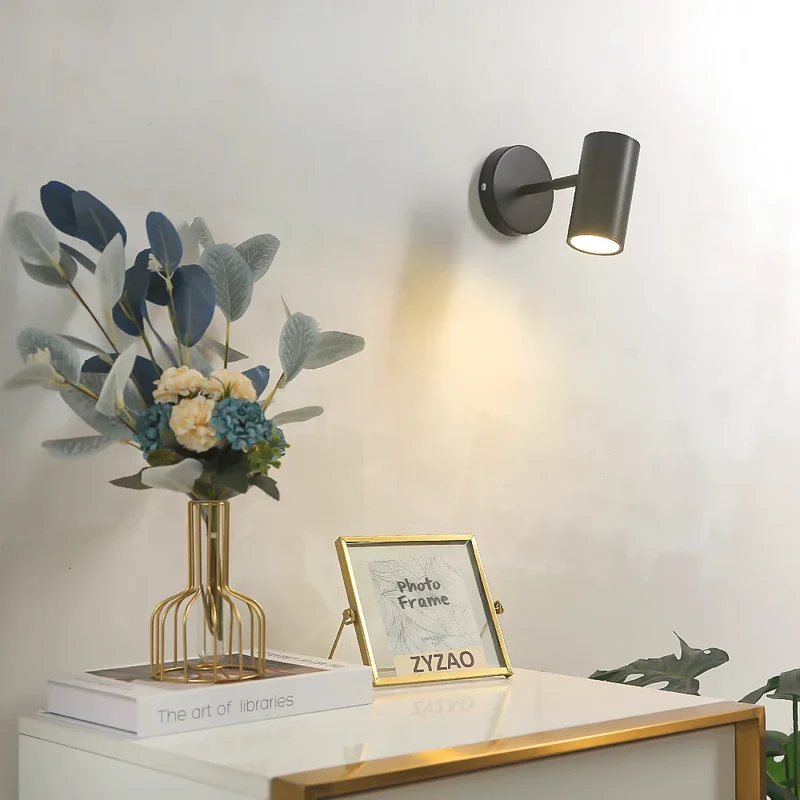 Wandspot LED Draaibaar Metaal Zwart Goud Geïntegreerd Slaapkamer Woonkamer Leeslamp Accentverlichting Modern Minimalistisch | Sansoti