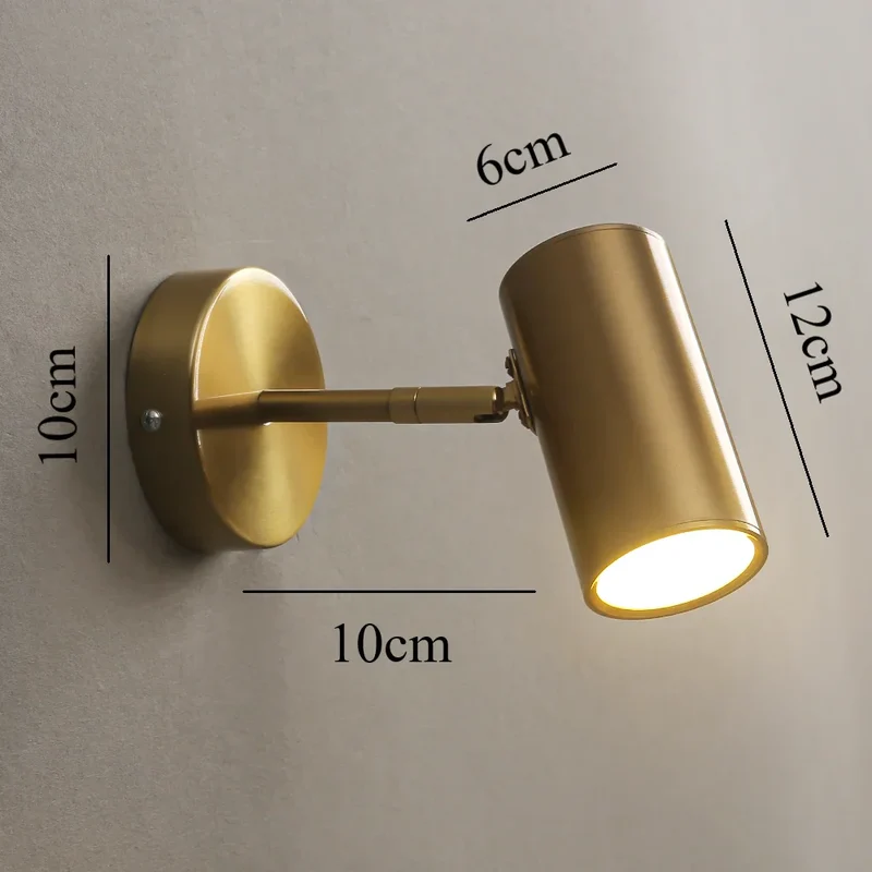 Wandspot LED Draaibaar Metaal Zwart Goud Geïntegreerd Slaapkamer Woonkamer Leeslamp Accentverlichting Modern Minimalistisch | Sansoti