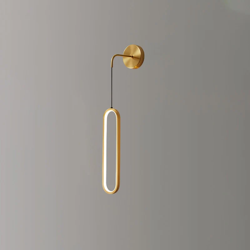 Hangende Wandlamp LED Messing Acryl 68cm Dimbaar Woonkamer Slaapkamer Gang Modern