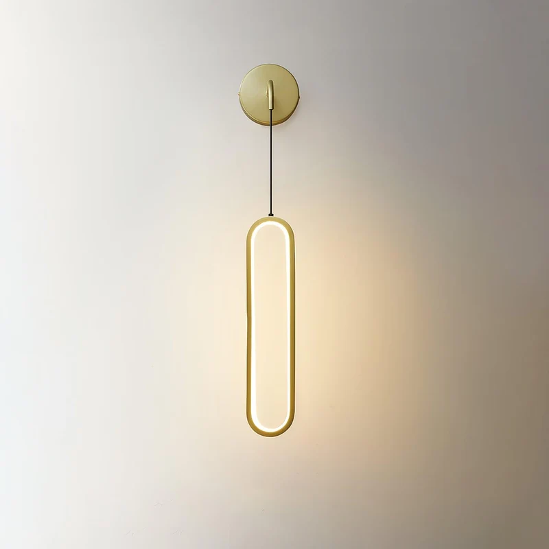 Hangende Wandlamp LED Messing Acryl 68cm Dimbaar Woonkamer Slaapkamer Gang Modern