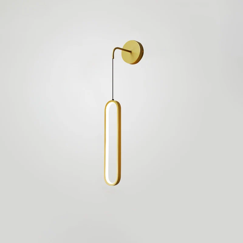 Hangende Wandlamp LED Messing Acryl 68cm Dimbaar Woonkamer Slaapkamer Gang Modern