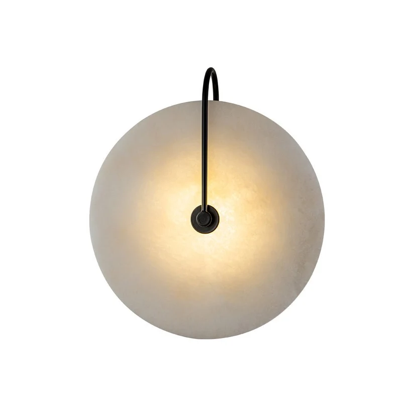 Wandlamp Marmer Rond LED 5W Zwart Wit 25cm Slaapkamer Hal Woonkamer Mid-Century