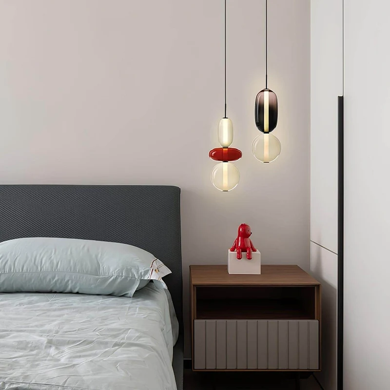 Hanglamp Gekleurd Glas Organisch Vormgegeven Retro Sfeerverlichting Woonkamer | Sansoti