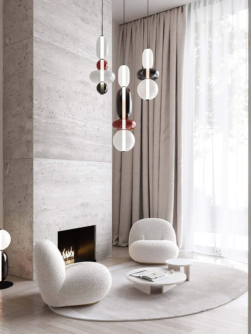 Hanglamp Gekleurd Glas Organisch Vormgegeven Retro Sfeerverlichting Woonkamer | Sansoti