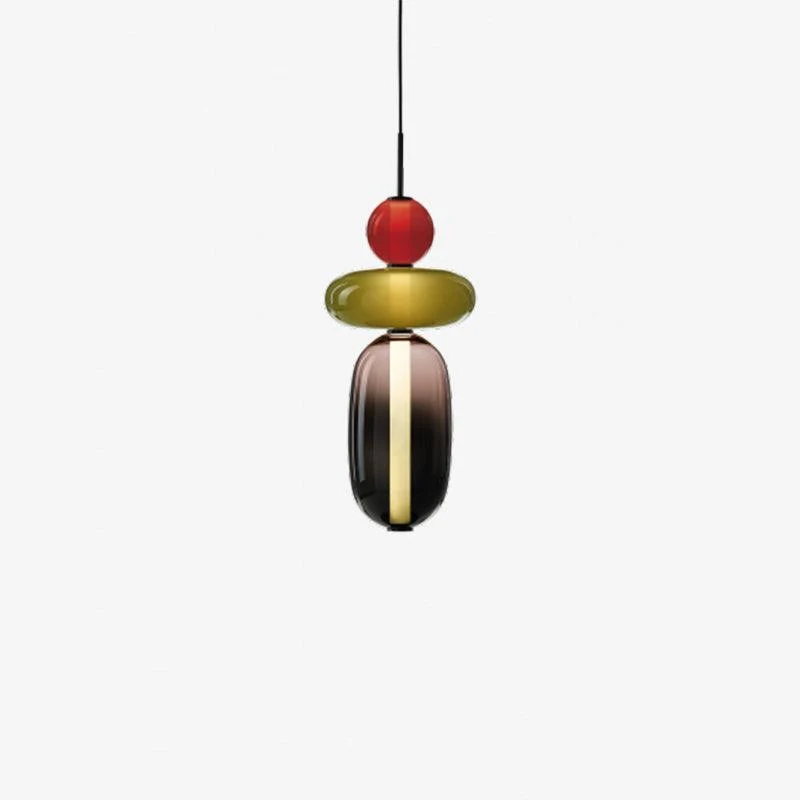 Hanglamp Gekleurd Glas Organisch Vormgegeven Retro Sfeerverlichting Woonkamer | Sansoti