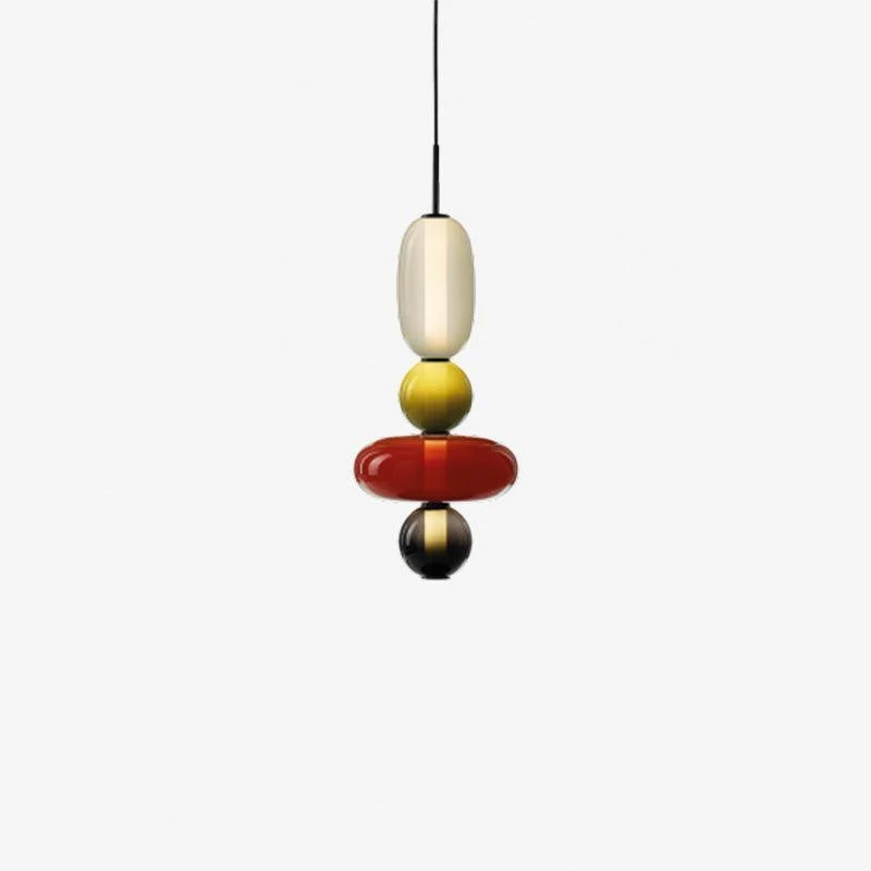 Hanglamp Gekleurd Glas Organisch Vormgegeven Retro Sfeerverlichting Woonkamer | Sansoti