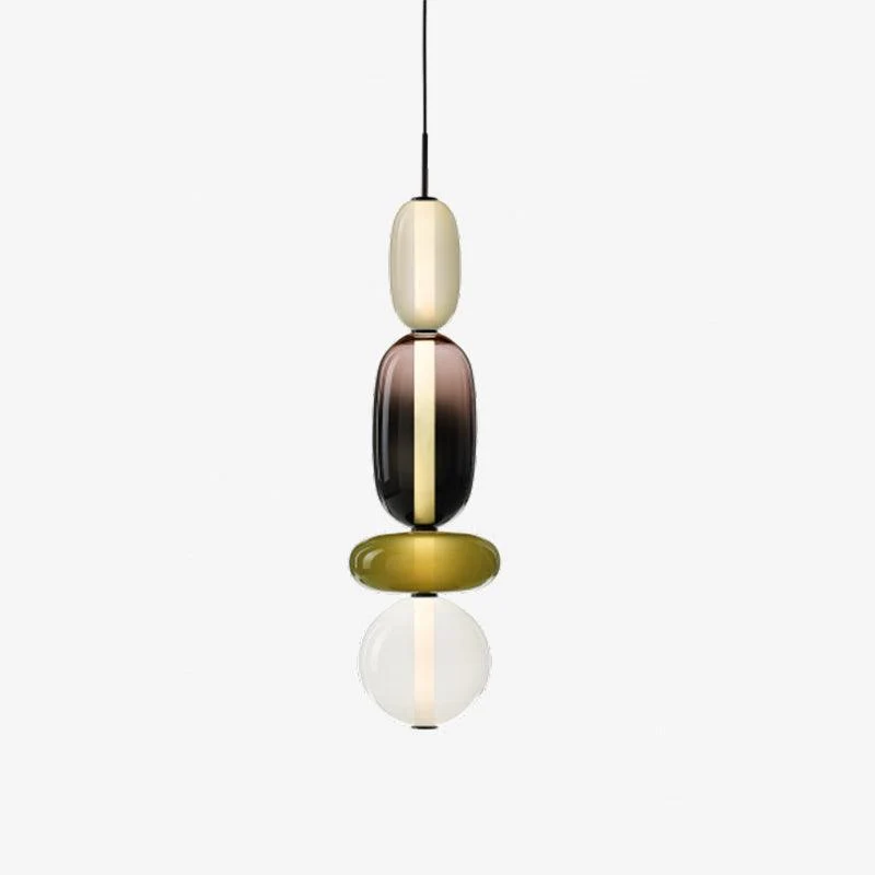 Hanglamp Gekleurd Glas Organisch Vormgegeven Retro Sfeerverlichting Woonkamer | Sansoti