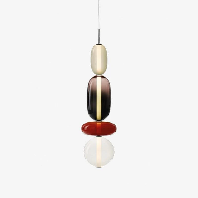 Hanglamp Gekleurd Glas Organisch Vormgegeven Retro Sfeerverlichting Woonkamer | Sansoti