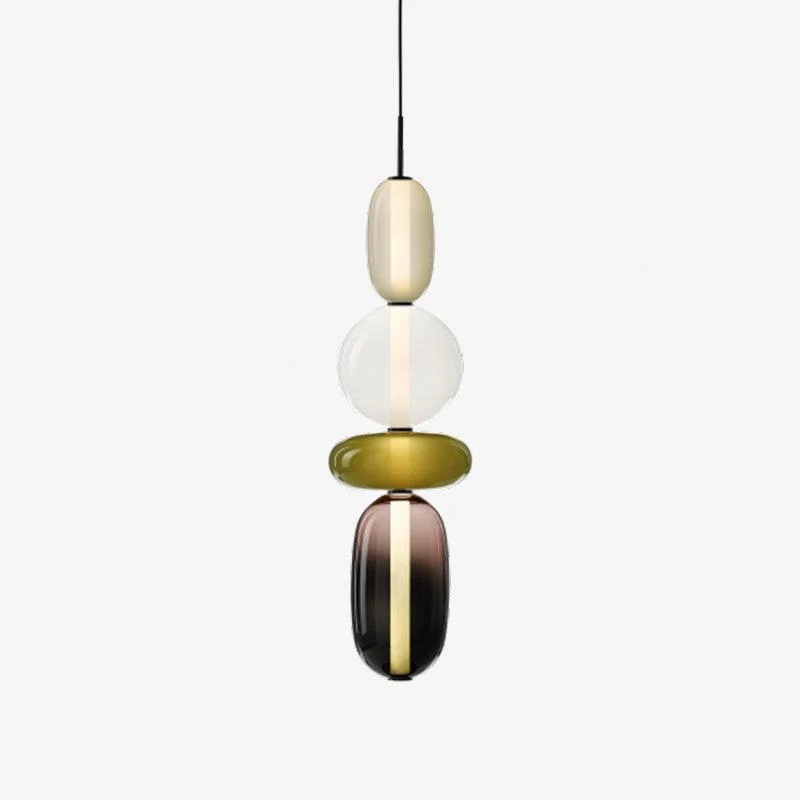 Hanglamp Gekleurd Glas Organisch Vormgegeven Retro Sfeerverlichting Woonkamer | Sansoti