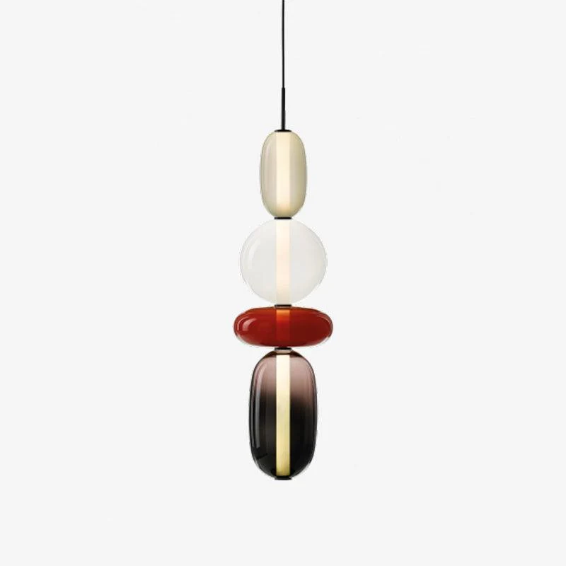 Hanglamp Gekleurd Glas Organisch Vormgegeven Retro Sfeerverlichting Woonkamer | Sansoti