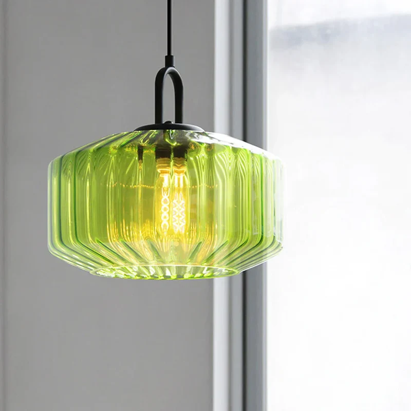 Hanglamp Geblazen Glas Gestreept Vintage Minimalistisch LED Eetkamer Woonkamer Slaapkamer | Sansoti