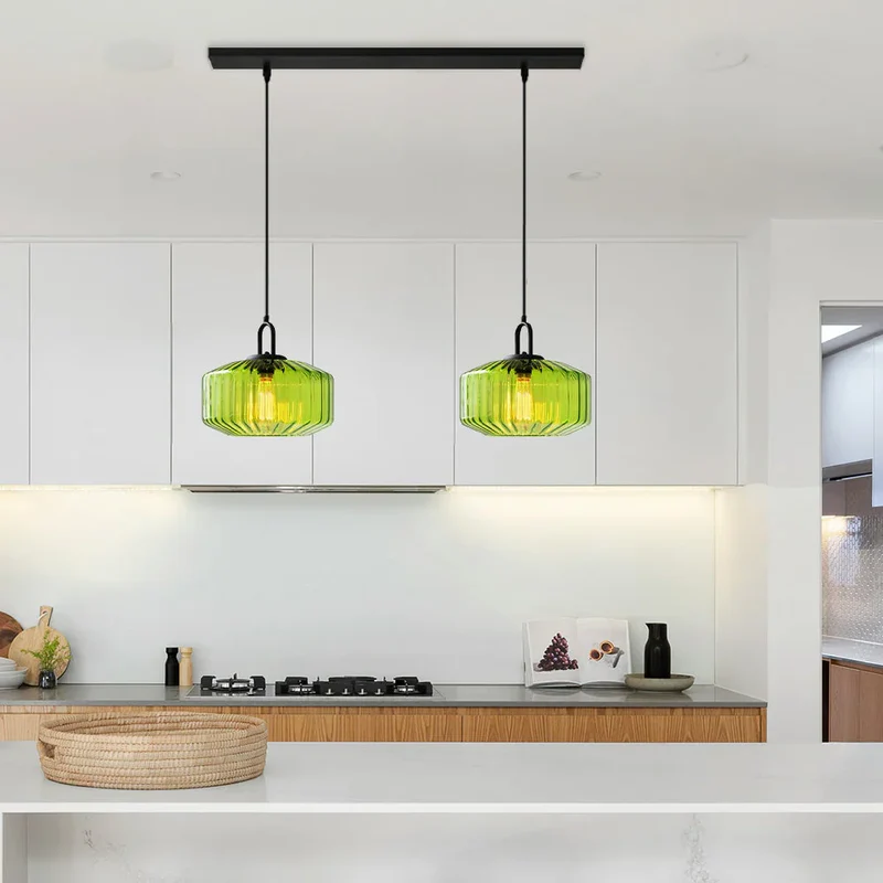 Hanglamp Geblazen Glas Gestreept Vintage Minimalistisch LED Eetkamer Woonkamer Slaapkamer | Sansoti
