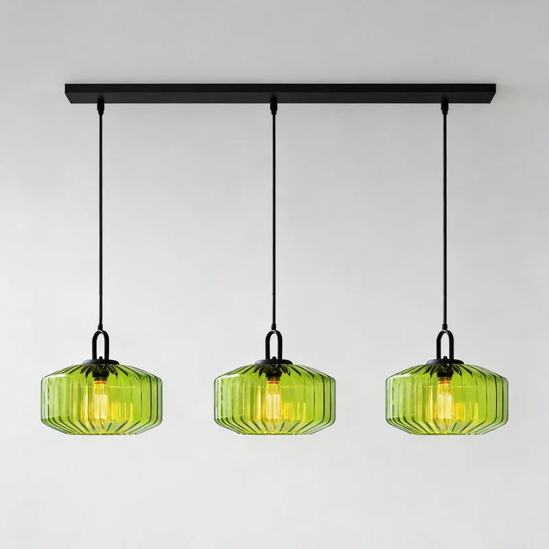 Hanglamp Geblazen Glas Gestreept Vintage Minimalistisch LED Eetkamer Woonkamer Slaapkamer | Sansoti