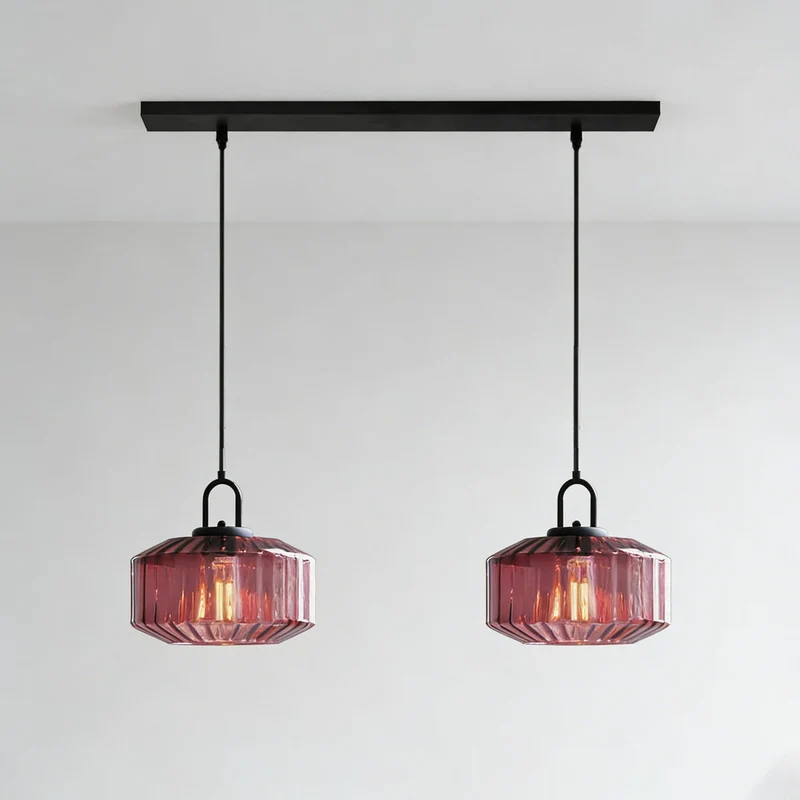 Hanglamp Geblazen Glas Gestreept Vintage Minimalistisch LED Eetkamer Woonkamer Slaapkamer | Sansoti