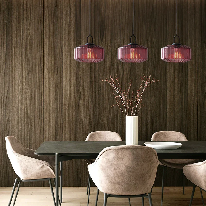Hanglamp Geblazen Glas Gestreept Vintage Minimalistisch LED Eetkamer Woonkamer Slaapkamer | Sansoti