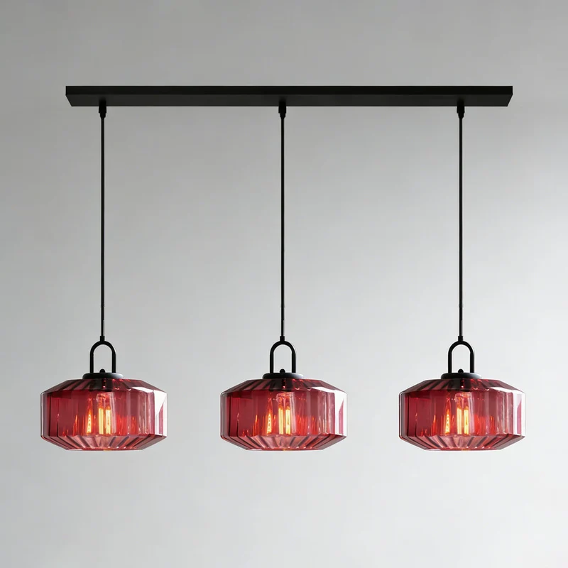 Hanglamp Geblazen Glas Gestreept Vintage Minimalistisch LED Eetkamer Woonkamer Slaapkamer | Sansoti