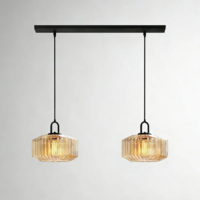 Hanglamp Geblazen Glas Gestreept Vintage Minimalistisch LED Eetkamer Woonkamer Slaapkamer | Sansoti