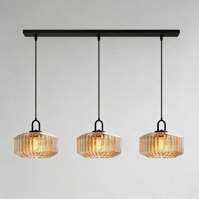 Hanglamp Geblazen Glas Gestreept Vintage Minimalistisch LED Eetkamer Woonkamer Slaapkamer | Sansoti