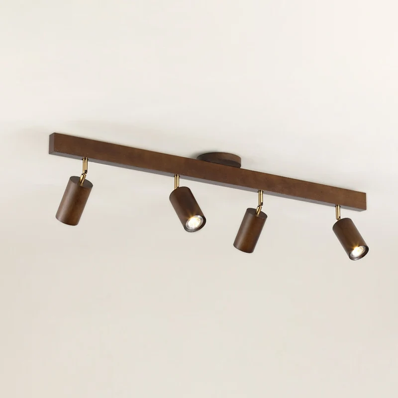 Houten Railverlichting LED Plafondlamp Wandlamp Natuurlijk Modern Woonkamer Eetkamer | Sansoti