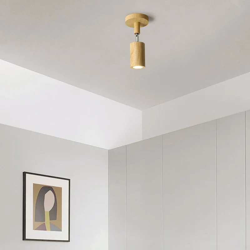 Houten Railverlichting LED Plafondlamp Wandlamp Natuurlijk Modern Woonkamer Eetkamer | Sansoti